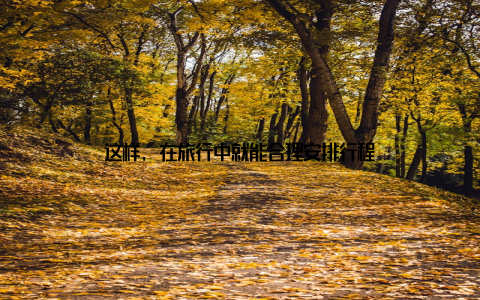 这样, 在旅行中就能合理安排行程