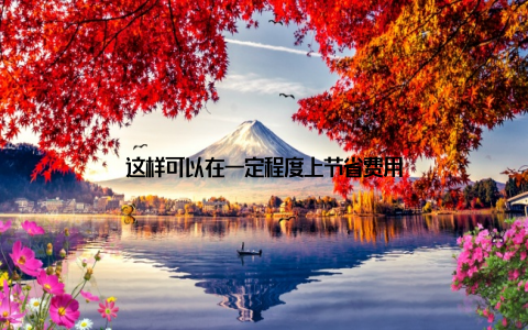 这样可以在一定程度上节省费用